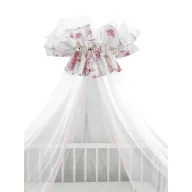 Baldachin, MimiNu, Din tull, Mare, Cu funda din bumbac, Dimensiune 400x170 cm, Materiale certificate Oeko Tex Standard 100, Design, Pink Ballerina