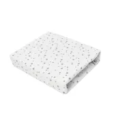 Cearceaf cu elastic, MimiNu, Pentru patut leagan sau patut co-sleeper, Dimensiune 90x40 cm, Din bumbac certificat Oeko Tex Standard 100, Mini Gray Stars