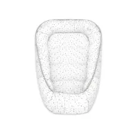 Cosulet bebelus, MimiNu, Pentru dormit, Baby Cocoon 75x55 cm, Husa 100% bumbac, Din bumbac certificat Oeko Tex Standard 100, Mini Gray Stars