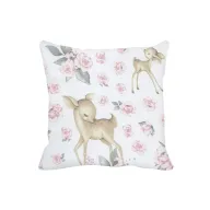 Perna clasica de dormit, MimiNu, Cu husa detasabila cu fermoar, Din bumbac certificat Oeko Tex Standard 100, 40x40 cm, Sweet Deer Pink