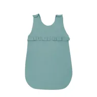 Sac de dormit, MimiNu, Pentru bebelusi, De iarna, Cu volanase, Din bumbac, Cu fermoar lateral, Cu capse pe umar, 70 cm, 0 - 6 luni, 2.5 Tog, Colectia Royal, Nepal Green