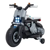 motocicleta electrica future qls-805, roti din plastic + 2 roti ajutatoare, 88x46x56 cm, putere 25w - alb