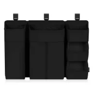 Organizator multifunctional, Lionelo, Sidepocket L, 58x11x58 cm, 3 parti independente cu multiple buzunare, Universal, Constructie ranforsata, Negru