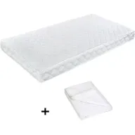 Pachet Saltea patut bebe, Babyneeds, Confort 160x80x15 cm + Protectie impermeabila
