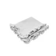 Paturica moale, Qmini, Cu volanase, 75x100 cm, Din muselina dubla, Grey
