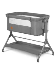 Patut co-sleeper, Lionelo, Leonie, Plus, Pliabil, Cu sistem de leganare, Cu setare unghiulara, Reglabil in 6 pozitii pe inaltime, Conform cu standardele europeane de securitate EN1130 si EN16890, Gri, Resigilat