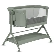 Patut co-sleeper, Lionelo, Leonie Plus, Pliabil, Cu sistem de leganare, Cu setare unghiulara, Reglabil in 6 pozitii pe inaltime, Conform cu standardele europeane de securitate EN1130 si EN16890, Verde