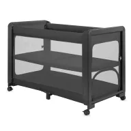 Patut multifunctional, Lionelo, Patty, 5 in 1, 0- 36 luni, Co-sleeper, Tarc de joaca, Patut de calatorie, Laterala rabatabila, 2 trepte reglare saltea, Roti, Husa transport inclusa, Gri
