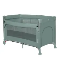 Patut pliant multifunctional, Lionelo, Ellen, Cu laterala culisanta, Nivel suplimentar, Intrare laterala cu fermoar, 2 roti, Saltea pliabila si geanta de transport incluse, 0- 36 luni, Pana la 15 kg, 120x60 cm, Conform cu  EN 716, Verde