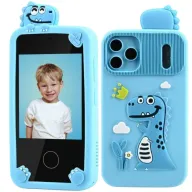 Primul meu telefon inteligent de jucarie pentru copii, Free2Play, Cu camera dubla, Muzica, Jocuri, Dinosaur