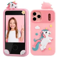 Primul meu telefon inteligent de jucarie pentru copii, Free2Play, Cu camera dubla, Muzica, Jocuri, Unicorn
