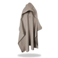 Black Friday - Reduceri Prosop cu gluga pentru juniori, Qmini, Cu urechi si agatatoare, Dimensiune 120x85cm, Din tricot termo-terry din bambus, Materiale certificate Oeko Tex Standard 100, Mocha Promotie