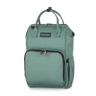 Black Friday - Reduceri Rucsac pentru mamici, Petite&Mars, Jack, Cu 11 compartimente, Cu buzunare termice, Saltea de infasat inclusa, 30 x 42 x 15 cm, Misty Green Promotie