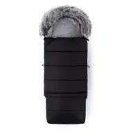 Black Friday - Reduceri Sac de iarna, Feedo, Multifunctional, 3 in 1, Pentru carucior, landou sau scaun auto, Fermoar care permite scurtarea dimensiunii, Cu snur, 110 cm, 0-3 ani, Black Promotie