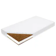 Saltea pentru patut, New Baby, Standard, 120x60x11 cm, Compozitie Cocos-Spuma-Cocos, Hipoalergenica si antibacteriana, Cu husa detasabila, Alb