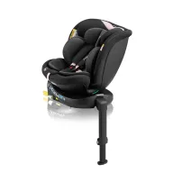 Scaun auto, Lionelo, i-Size Navy, 0-36 Kg, 40-150 cm, Cu isofix si picior de fixare, Protectie laterala, Rotire 360 grade, Ajustare spatar in 4 pozitii, Tetiera reglabila in 11 trepte, Conform cu R129, Negru/Roz