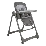 Scaun de masa, Bebe Stars, Nuovo, 2 in 1, Pliabil, Functie de balansoar, Pana la 15 kg, Cu tavita reglabila si detasabila, Conform cu EN14988:2017+A1:2020, 6-36 luni, Grey
