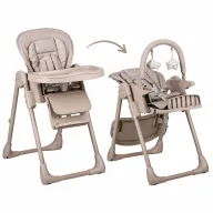 Scaun de masa si sezlong, FreeON, Lan, 2 in 1, Transformabil, 0 luni+, Beige