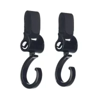 Set 2 carlige auto pentru carucior, Jane, Fixare pe cadru, multifunctionale, Negru