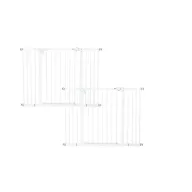 Set 2 x  Poarta siguranta, Qmini, Thor, 74 - 109.4 cm, Inchidere automata, Sistem dublu de blocare, Otel, Garantie extinsa:3 ani, ASTM1004 si EN1930-2011, Alb