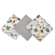 Black Friday - Reduceri Set 3 museline, Qmini, Multifunctionale, Din bumbac certificat Oeko Tex Standard 100, 30x30 cm, Botanica si Grey Promotie
