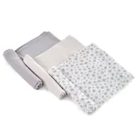 Set 3 scutece, Jane, Din muselina de bambus, Hipoalergenice, 80 x 80 cm, Star