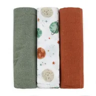 Black Friday - Reduceri Set 3 scutece, Petite&Mars, Moussy, Din muselina de bambus, Hipoalergenice, 68 x 68 cm, Certificate Oeko Tex Standard 100, Celestial Planets Promotie