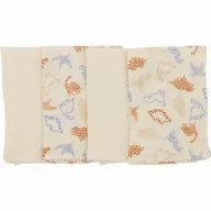 Set 4 lavete, Bubaba, Din muselina, Dimensiune 40x40 cm, Pentru spalarea si ingrijirea fetei si a corpului bebelusului dupa masa sau baita, Beige Animals