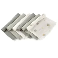 Black Friday - Reduceri Set 6 scutece, Jane, Din muselina de bambus, Hipoalergenice, 35 x 35 cm, Botanic Promotie