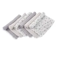 Set 6 scutece, Jane, Din muselina de bambus, Hipoalergenice, 35 x 35 cm, Star