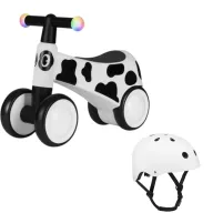 Bicicleta fara pedale, Lionelo, Sammy, Cu 4 roti, Din spuma EVA, Stabila, Manere moi, antiderapante, 12- 36 luni, Greutate maxima suportata 25 kg, Alb + Casca pentru copii, Reglabila 50-56 cm, Alb