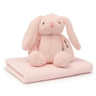 Set cadou iepuras roz cu prosop, Baby Mix, In cutie de carton, Pink