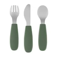 Set complet tacamuri, Petite&Mars, Take&Match, Din silicon si otel inoxidabil, Fara BPA, 12 luni+, Verde