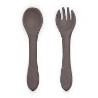 Set tacamuri, Petite&Mars, Take&Match, Din silicon, Forma ergonomica, Delicate cu gingiile, Adecvate pentru masina de spalat vase, Fara BPA, 6 luni+, Bitter Cocoa, Maro