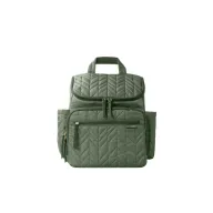 Rucsac pentru mamici, Skip Hop Compartimentat, Matlasat, Cu multiple buzunare, Include 2 gentute mai mici pentru depozitare si salteluta de infasat, 41x20x36 cm, Verde