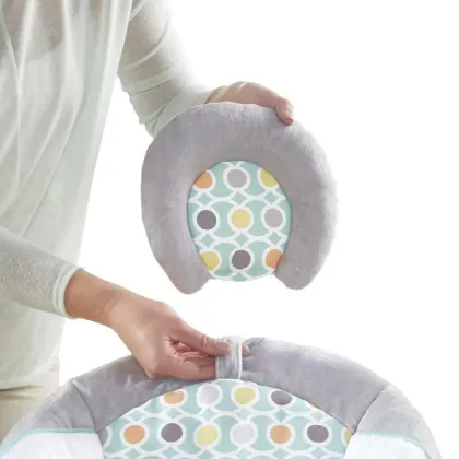 Balansoar electric bebelusi, Ingenuity, Morrison, 8 melodii, Vibratii, Pernuta pentru cap detasabila, Bara cu jucarii , Centura siguranta 3 puncte, 0-6 luni, Pana la 9 kg, Multicolor