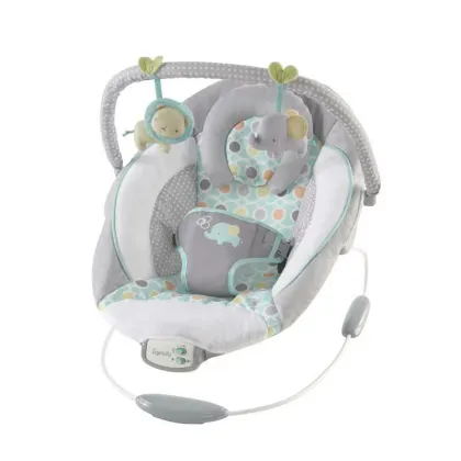 Balansoar electric bebelusi, Ingenuity, Morrison, 8 melodii, Vibratii, Pernuta pentru cap detasabila, Bara cu jucarii , Centura siguranta 3 puncte, 0-6 luni, Pana la 9 kg, Multicolor