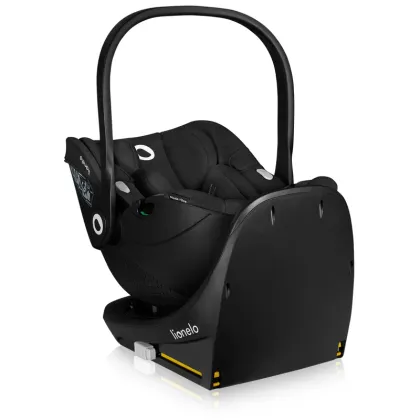 Baza scaun auto i-Size, Lionelo, Moxie, Rotativa 360, Cu isofix si picior stabilizator, Cu indicatori pentru instalare corecta, Negru