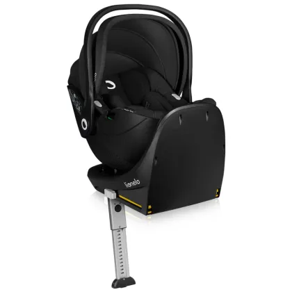 Baza scaun auto i-Size, Lionelo, Moxie, Rotativa 360, Cu isofix si picior stabilizator, Cu indicatori pentru instalare corecta, Negru