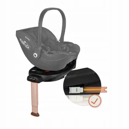 Baza scaun auto i-Size, Lionelo, Moxie, Rotativa 360, Cu isofix si picior stabilizator, Cu indicatori pentru instalare corecta, Negru