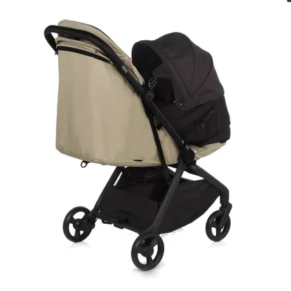 Carucior sport, Jane, Clap, Sistem compact de pliere care permite transportul caruciorului la bordul aeronavei, Cadru din aluminium, De la nastere pana la 26Kg, Conform cu standardul european EN 1888-2:2018+A1:2023, Desert