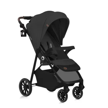 Carucior sport, Lionelo, Emma One, Cu tavita, Suport pahar, Plasa de tantari, Roti EVA, Maner reglabil, Pana la 22 kg, 6 luni+, Conform cu EN1888-1, Gri