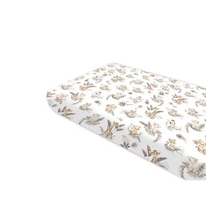 Cearceaf cu elastic, MimiNu, Pentru pat 160X80 cm, Din bumbac certificat Oeko Tex Standard 100, Savanna