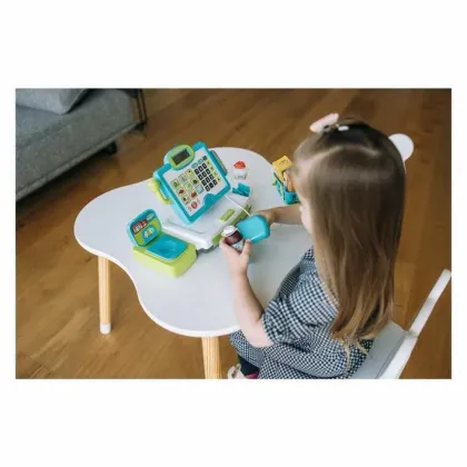 Jucarie educativa, Free2Play, Casa de marcat, Cu aparat de scanat, microfon, cantar si accesorii, Cu diverse sunete, 3 ani+, Multicolor