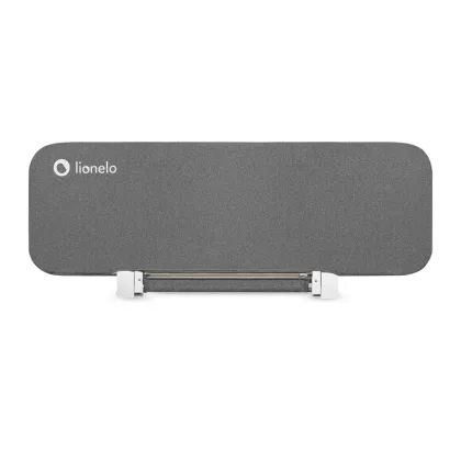 Protectie laterala pat, Lionelo, Lora, Pliabila, Sistem de blocare StandSafe, Geanta de transport inclusa, 105 x 45 cm, Gri