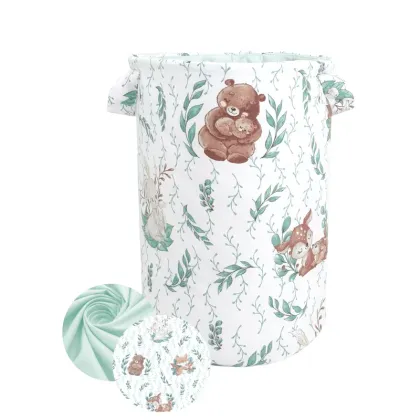Cutie depozitare jucarii, MimiNu, Din bumbac certificat Oeko Tex Standard 100, Cu manere, 50x35 cm, Lulu Natural