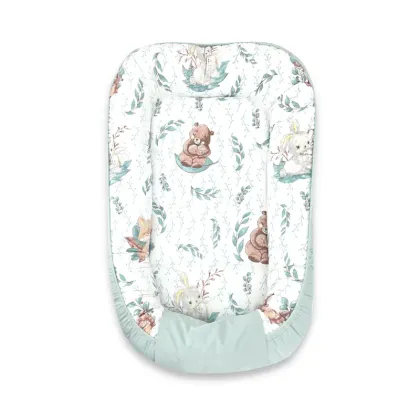 Cosulet bebelus, MimiNu, Pentru dormit, Baby Cocoon 75x55 cm, Husa 100% bumbac, Din bumbac certificat Oeko Tex Standard 100, Lulu Natural