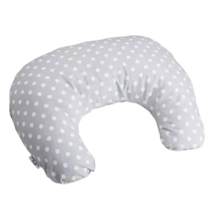 Perna pentru alaptat, Bocioland, Gray Pea, Cu husa detasabila, Din bumbac, 50x18 cm, Gri
