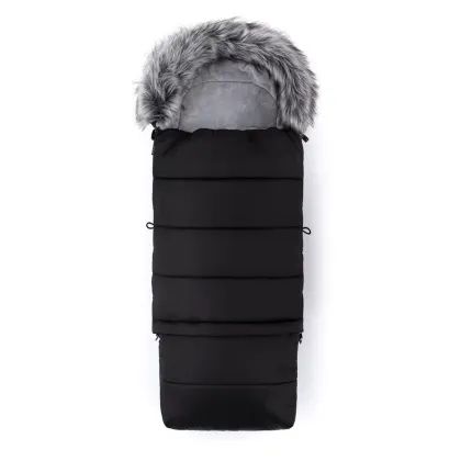 Sac de iarna, Feedo, Multifunctional, 3 in 1, Pentru carucior, landou sau scaun auto, Fermoar care permite scurtarea dimensiunii, Cu snur, 110 cm, 0-3 ani, Black