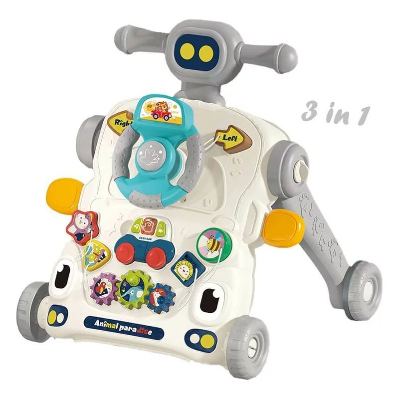 Antepremergator multifunctional 3 in 1, Bebe Stars, Cu sunete si jucarii multiple, Robbie